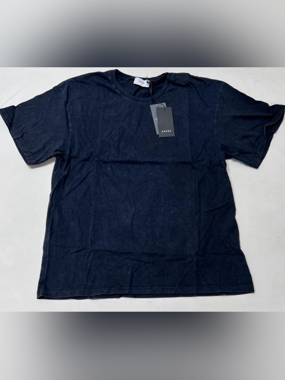 Rhude Washed Black Crewneck T-Shirt